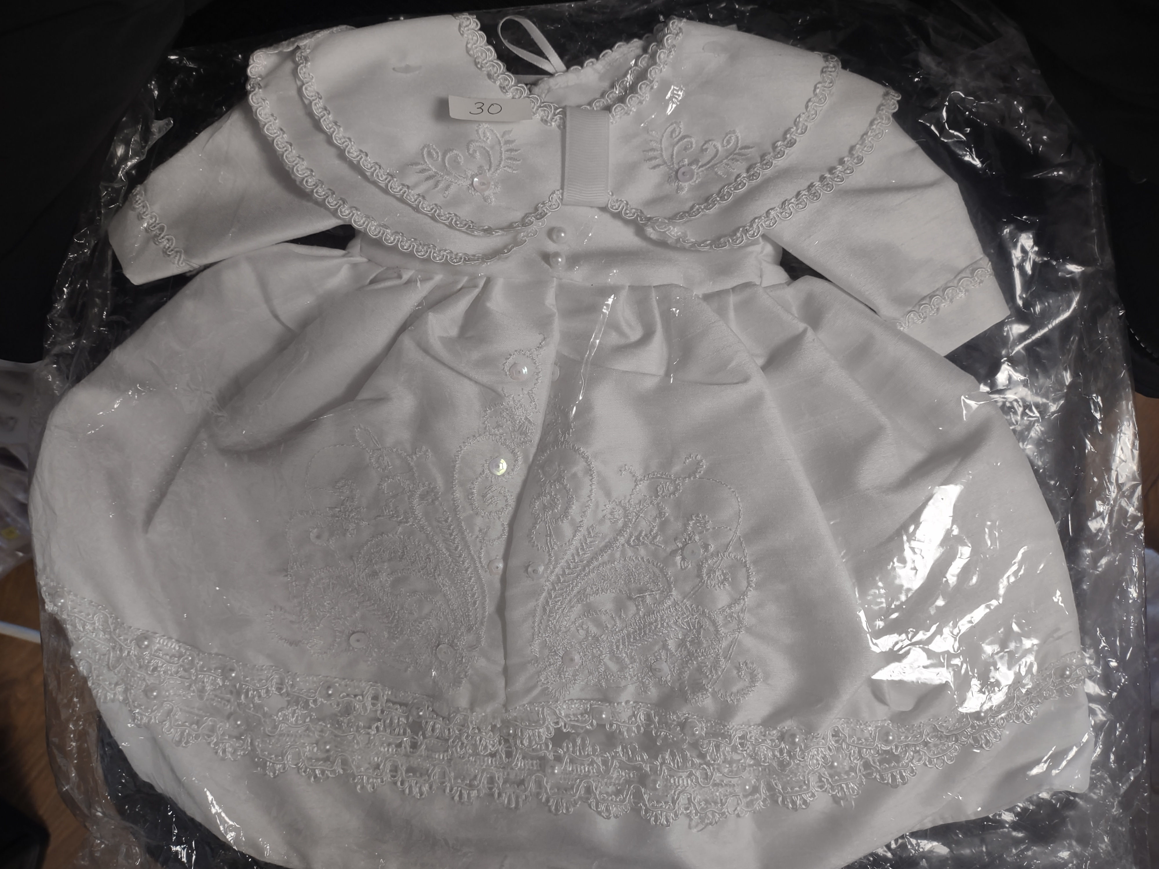Ropon Bordado Blanco Talla 30