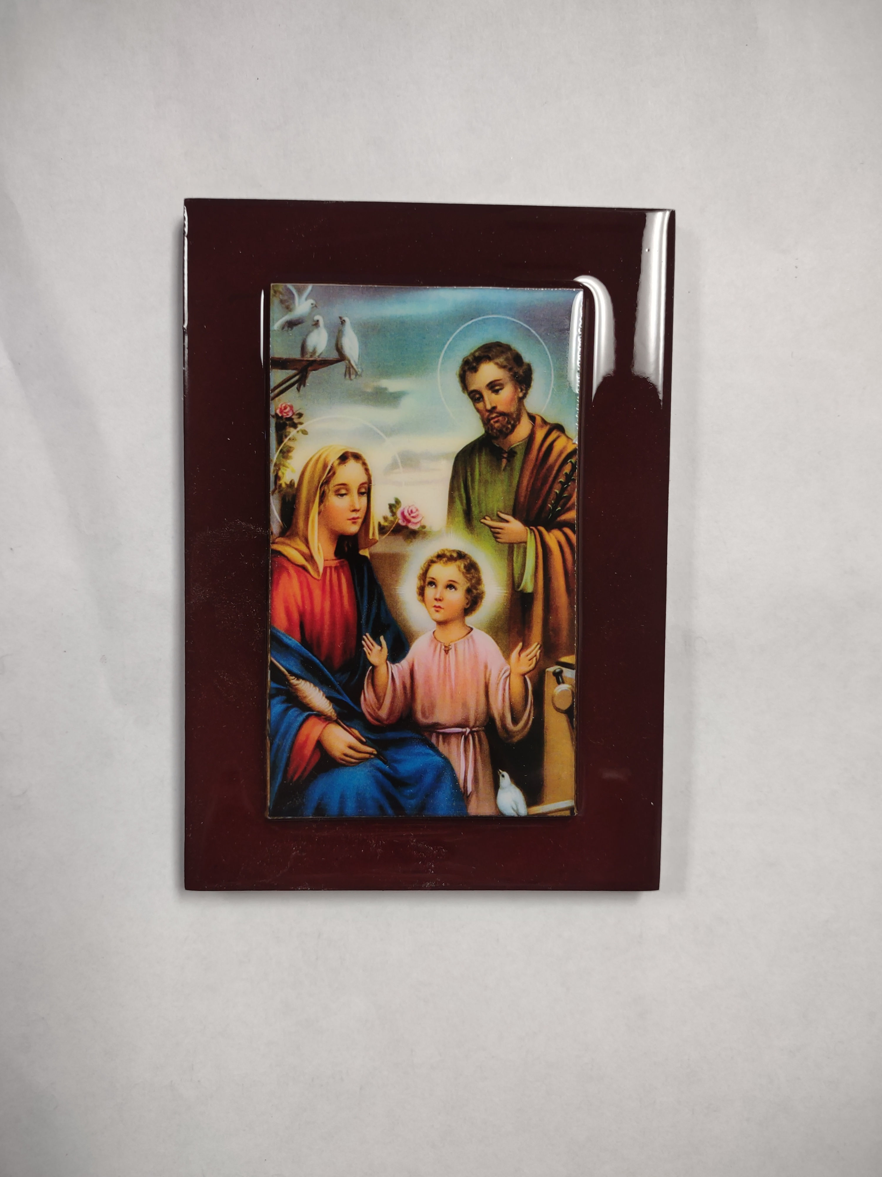 Placa madera Sagrada Familia Recina   5.5"
