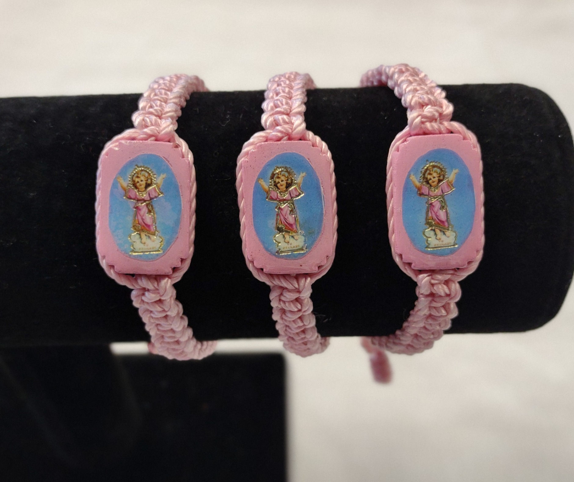Pulsera Trenzada Divino Niño Rosa