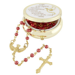 Cajita con Rosario Confirmacion blanco