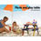 Thumbnail: Keezi Kids Outdoor Table and Chairs Picnic Bench Seat Umbrella Colourful Wooden