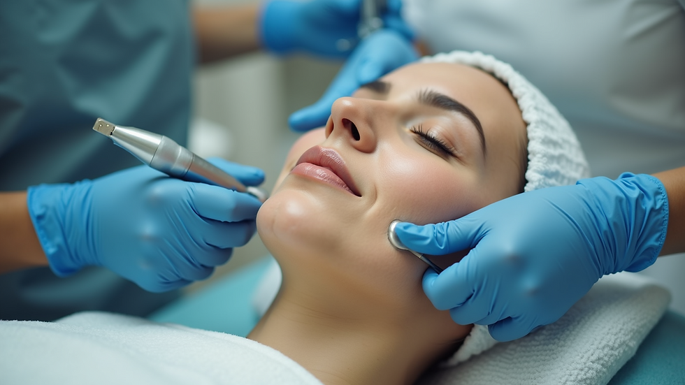Close-up view of medical equipment used for facial treatments