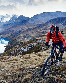mountain bike through the lake