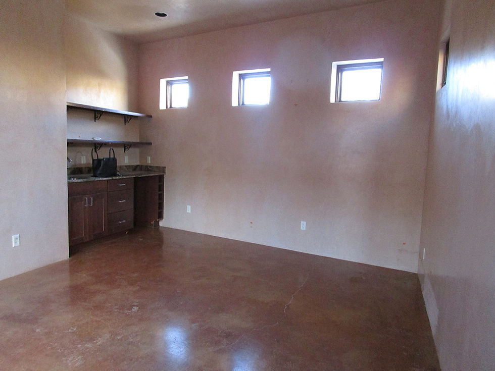Empty casita space prior to deep cleaning.