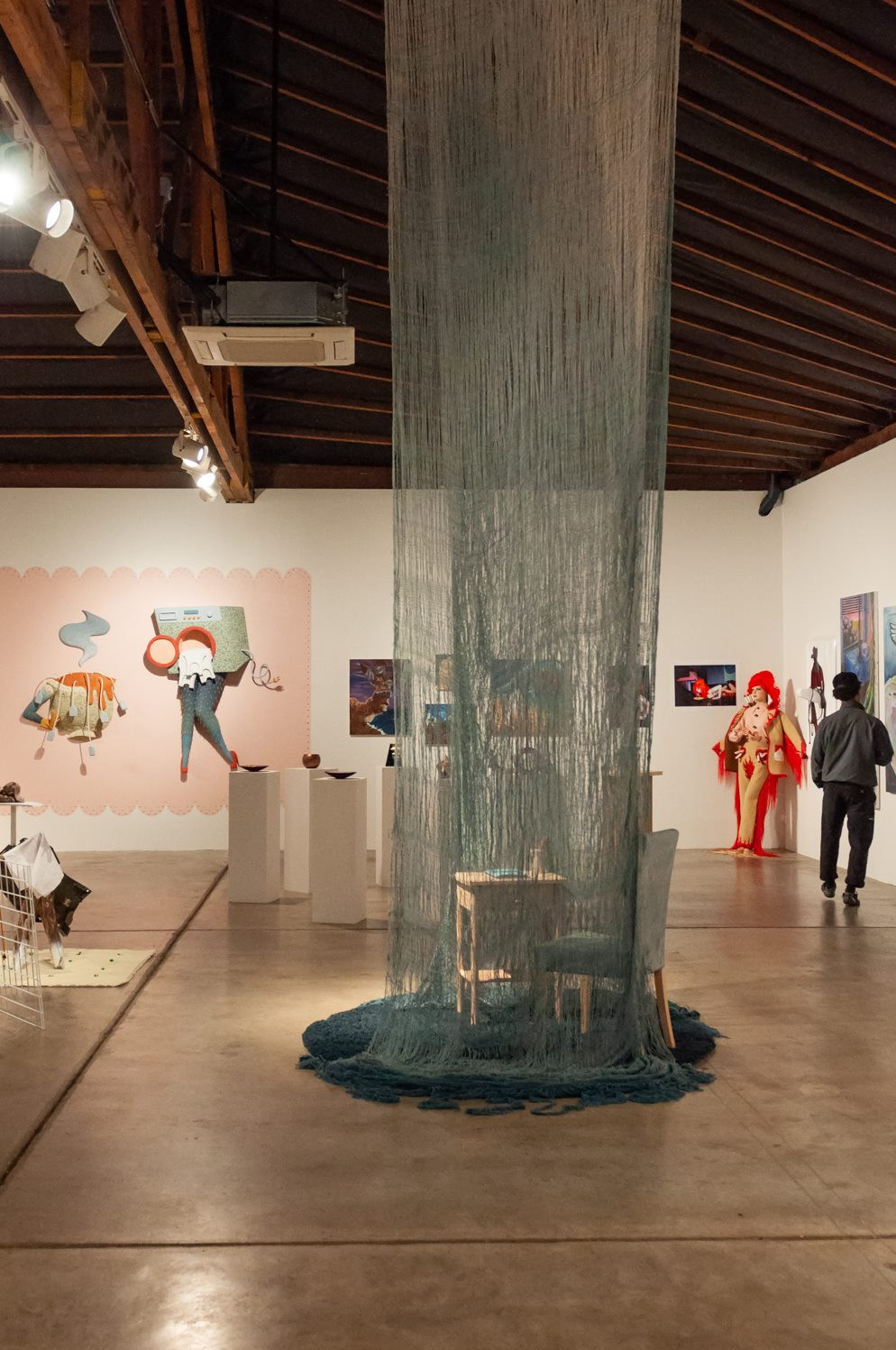 Interior view of Disjecta exhibition gallery featuring past OCAC BFA Thesis student artworks