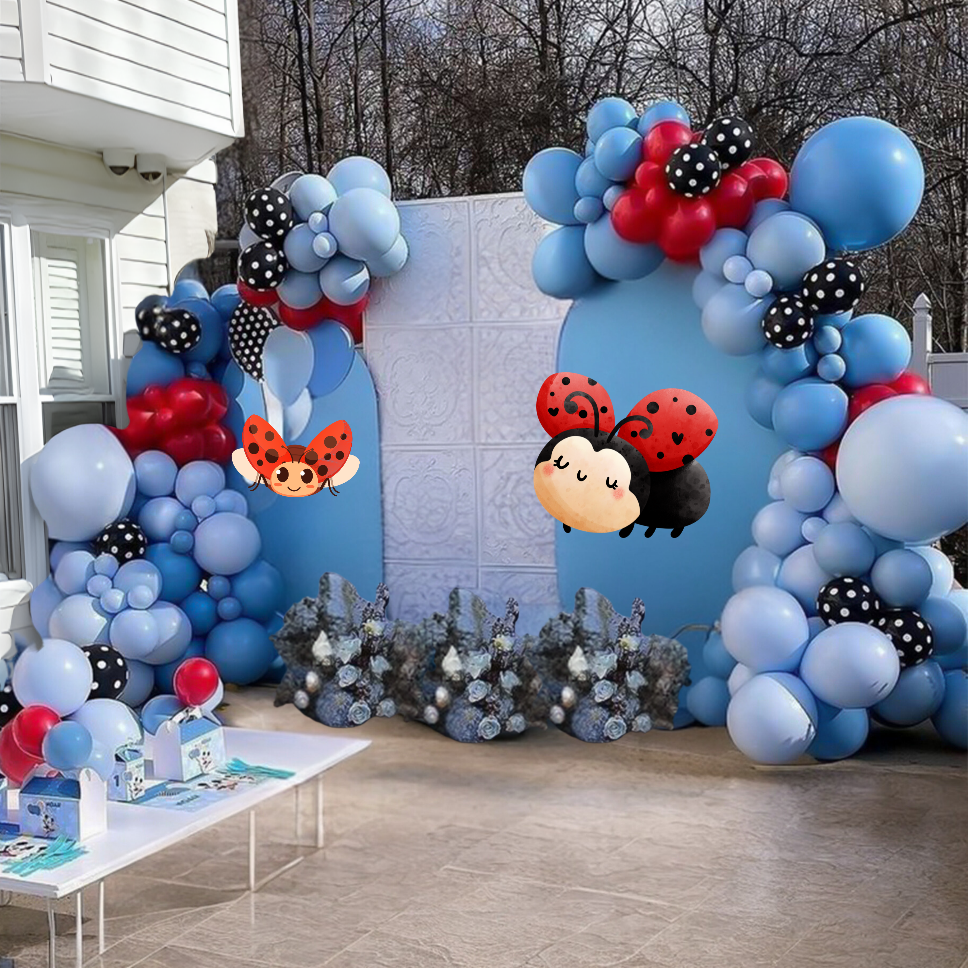 Blue, Black & Red Balloon Garland Kit