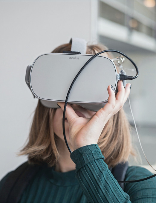women weaing VR headset