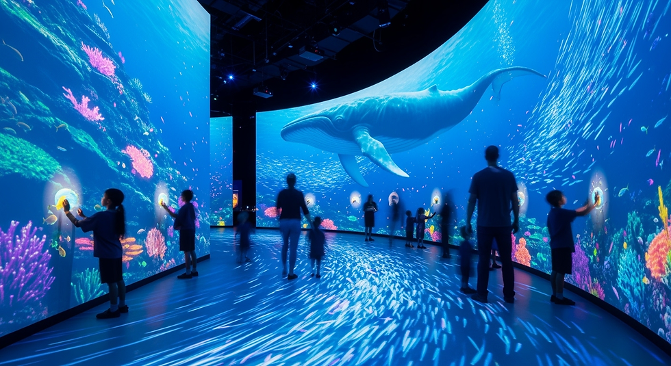 led installation at aquarium