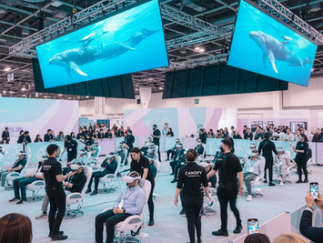 Event activation space with projection mapping, interactive LED walls and branded immersive displays.