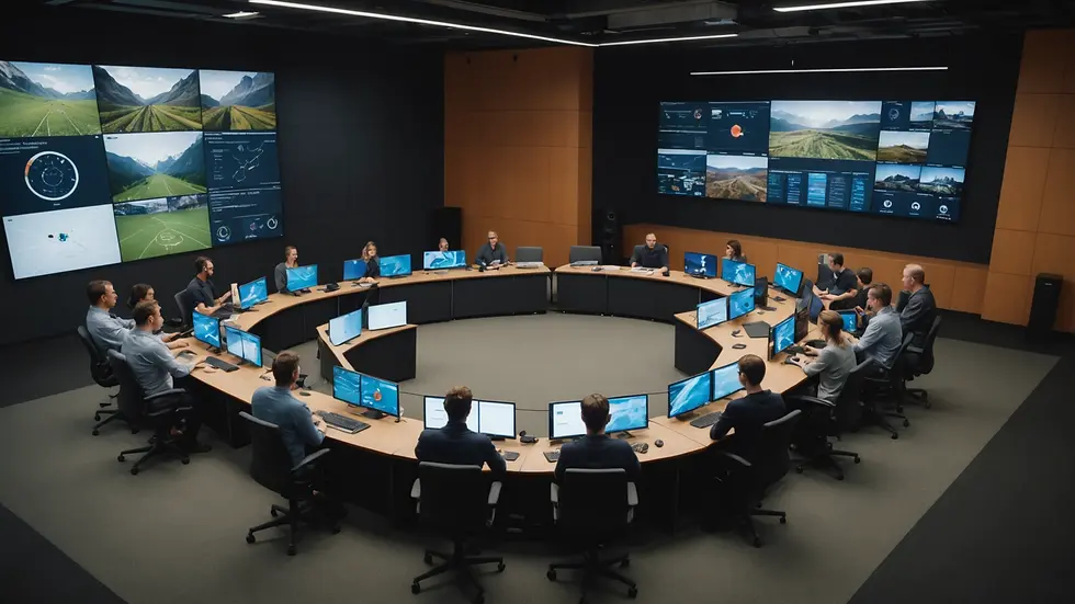 High angle view of a virtual training session with immersive environments