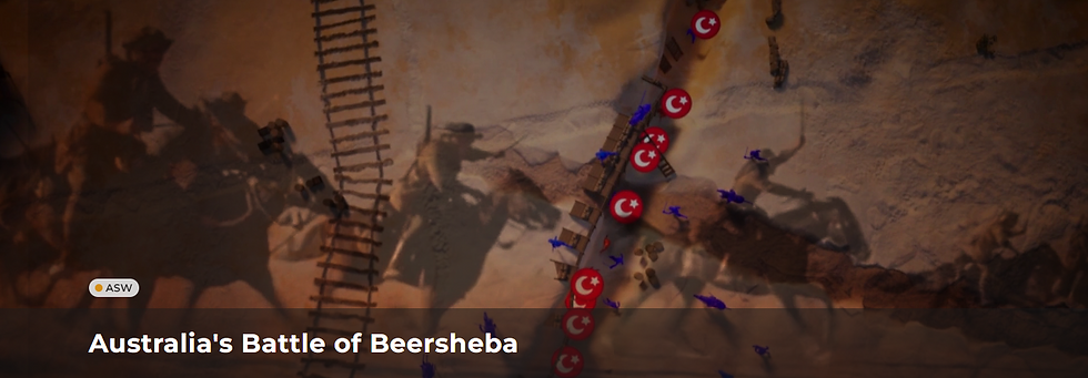 ANZAC Battle Of Beersheeba From The Cove and Effective Animations Banner