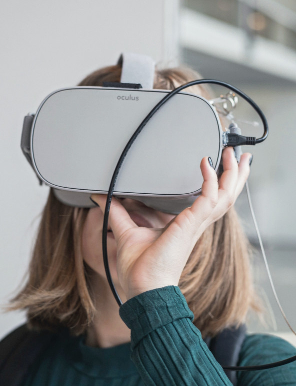 women weaing VR headset