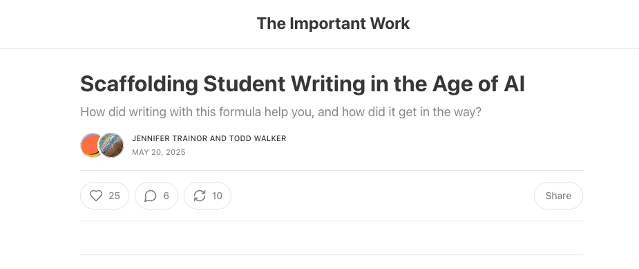 Scaffolding Student Writing in the Age of AI