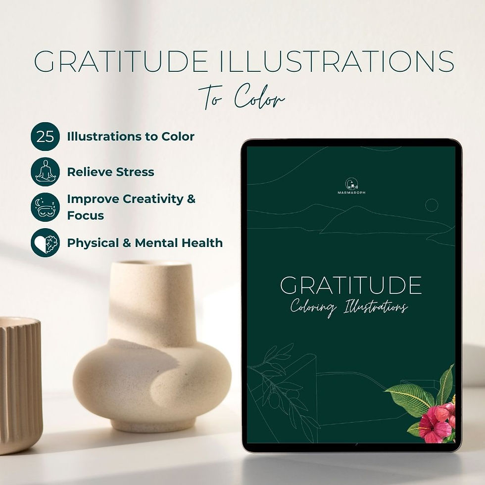 Thumbnail: Gratitude Illustrations to Color: Relieve Stress & Anxiety