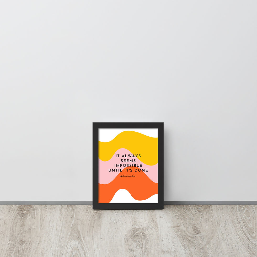 Thumbnail: Framed Poster - It always seems Impossible Until It's done Collectio -Wall Decor