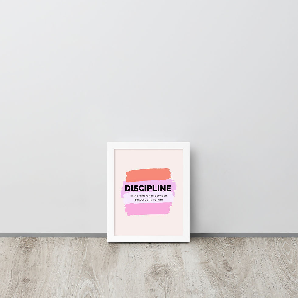 Thumbnail: Framed Poster - Discipline Motivational Quote Collection - Wall Decor