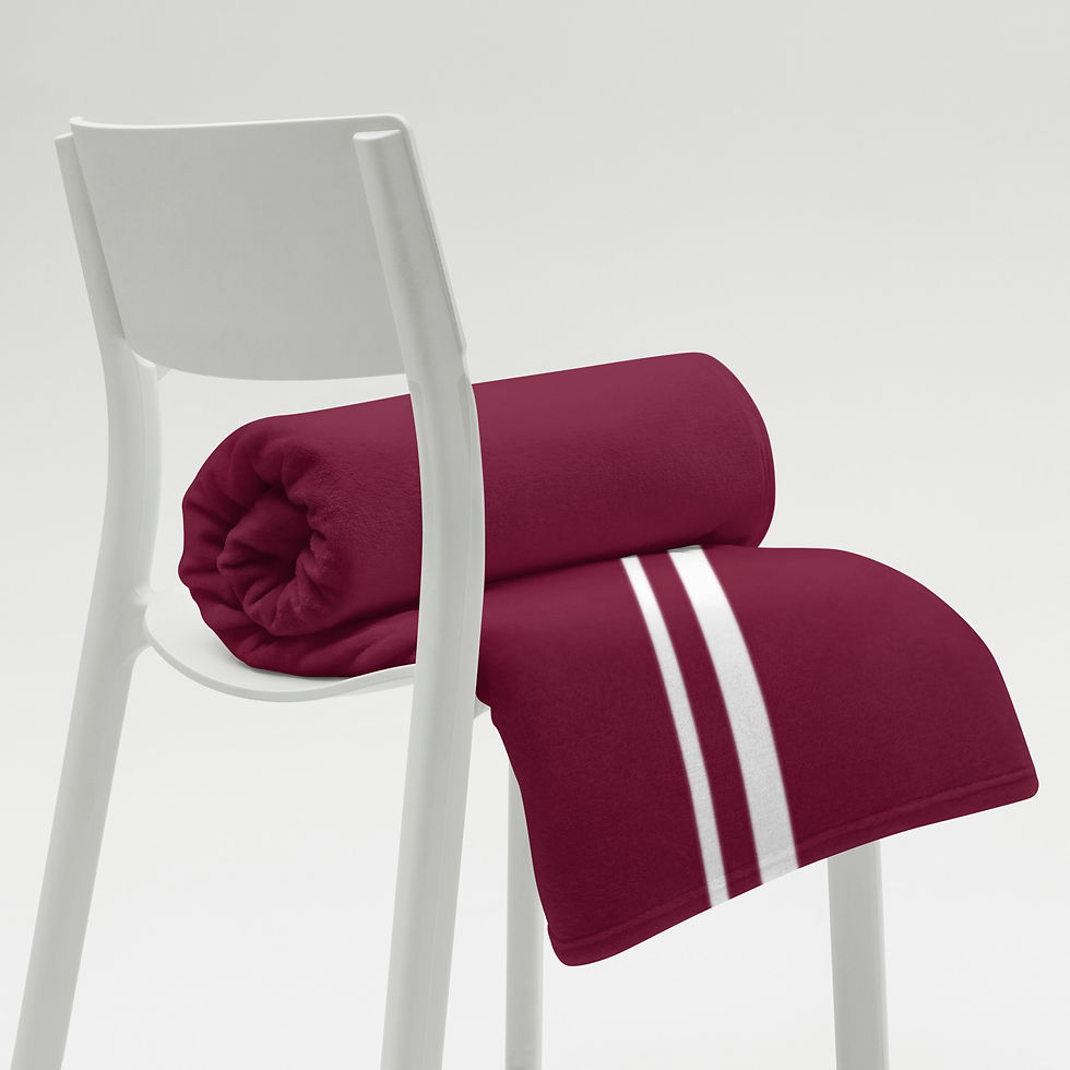 Thumbnail: Burgundy White Striped Throw Blanket