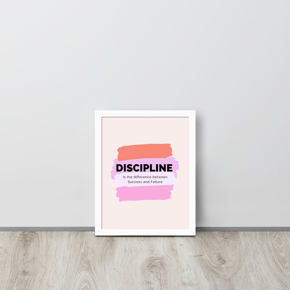 Thumbnail: Framed Poster - Discipline Motivational Quote Collection - Wall Decor