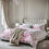 Miniatura: Floral Pink Leaves Collection - 100% Sateen Cotton Duvet & Pillow Cover Set