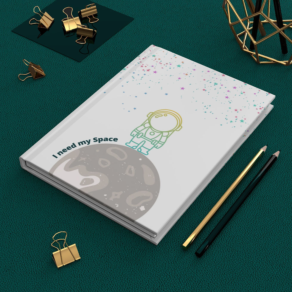Thumbnail: Hardcover Journal Notebook - Astronaut I need My Space Collection -  Journaling