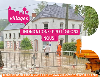VILLAGES veut être proactif
☔️ entretien régulier des avaloirs, noues, fossés et des berges des ruisseaux
☔️ obligation de bassins d’orage pour les terrains en pente
☔️ négociations avec la SPGE pour accélérer l’égouttage de nos voiries