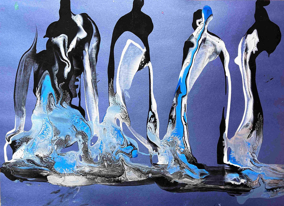 Thumbnail: The Four Blues, Fine Art Print by Laurel Moore