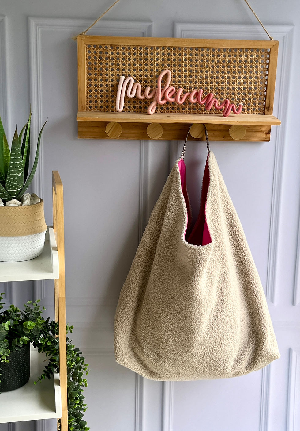 Miniature : Sac bouclette sable et fushia