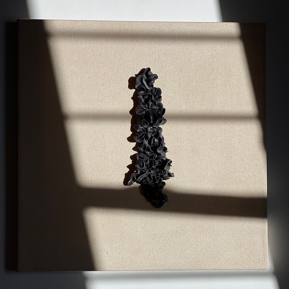 Thumbnail: purple sprinkling  on a raw cotton canvas