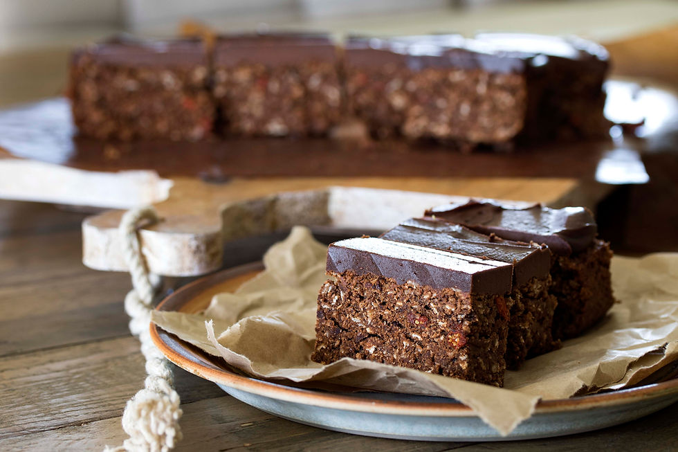 Chocolate Choc Chip Protein Bars with Chocolate Frosting