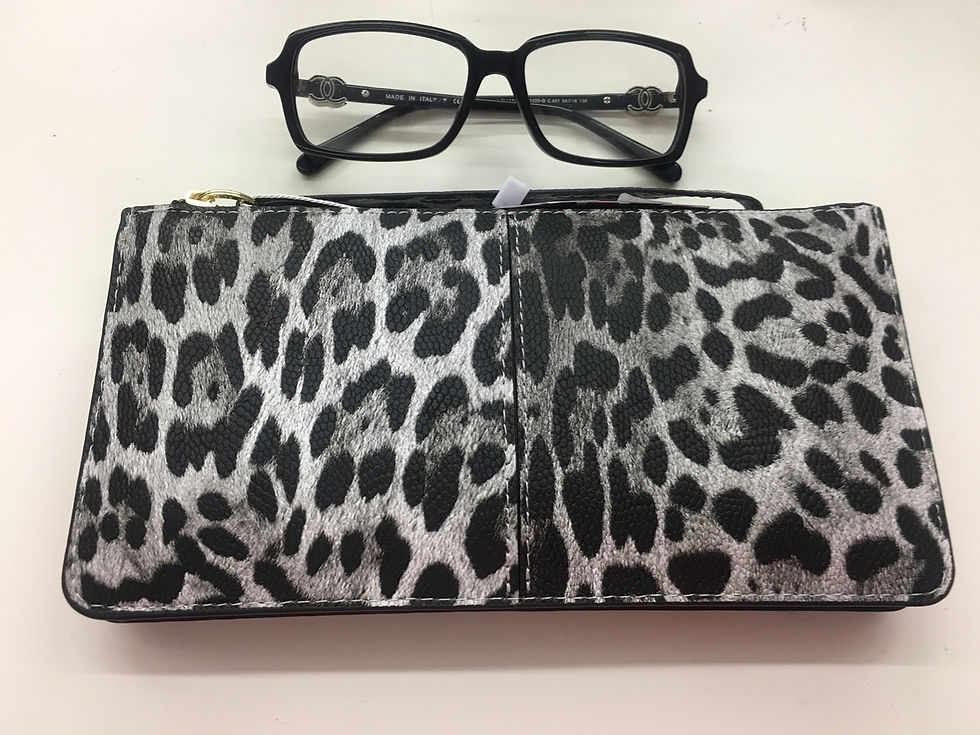 Wristlet Purse - Grey Leopard Print