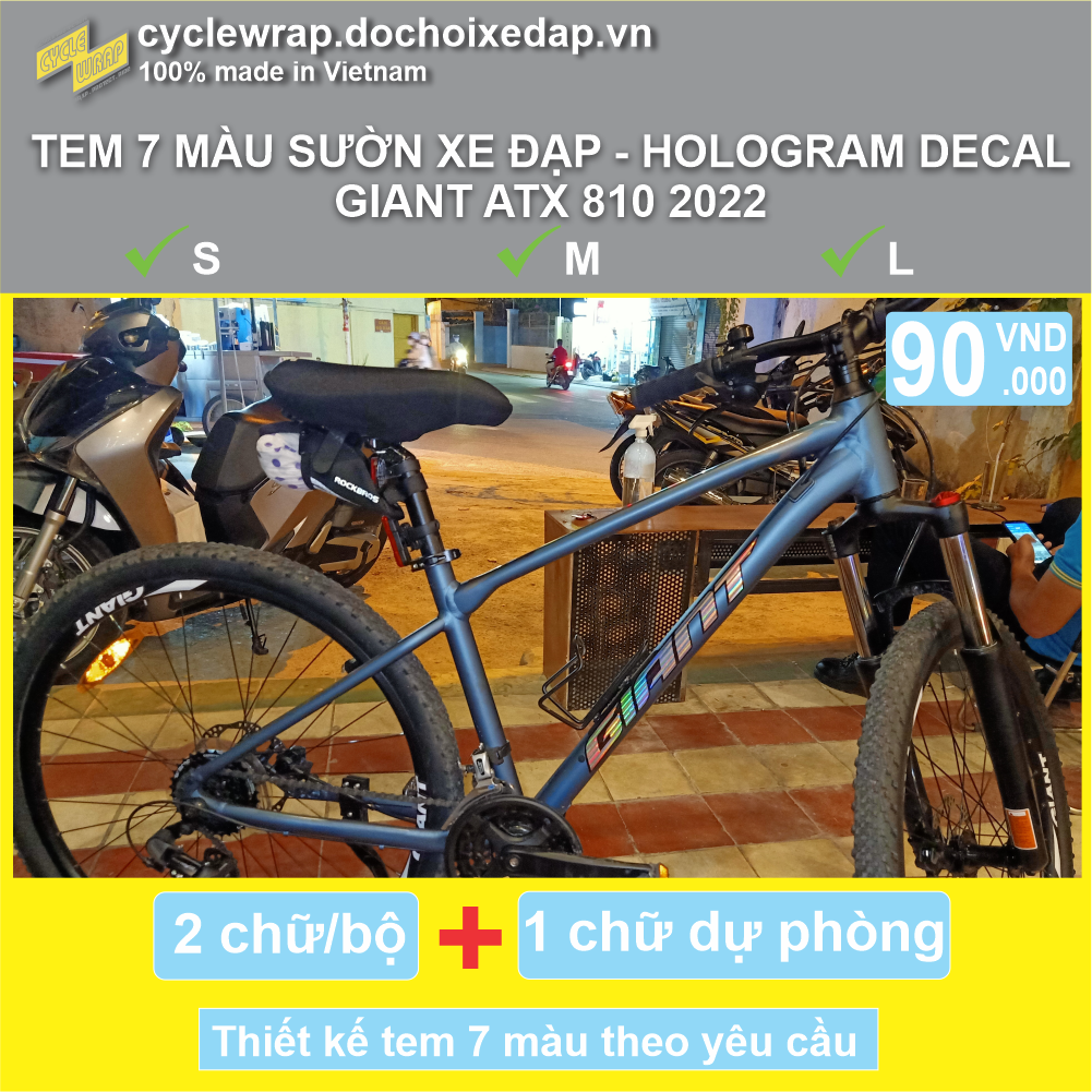GIANT ATX 810 2022 - Bộ tem 7 màu sườn xe đạp