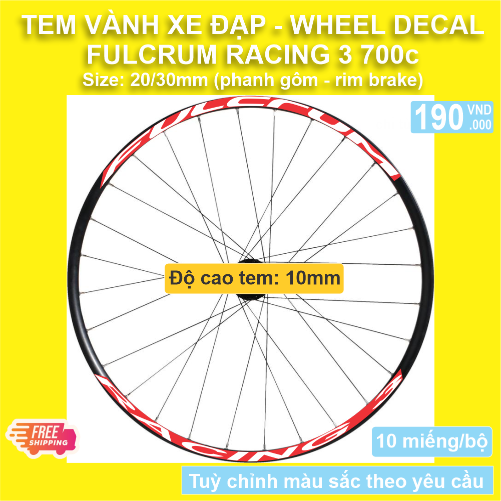 Fulcrum Racing 3 700c - Tem vành xe đạp