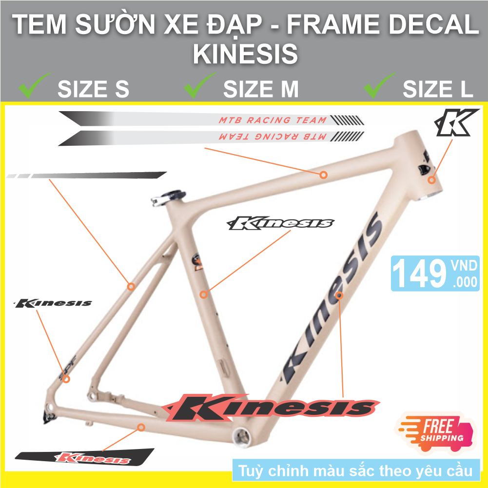KINESIS FRAME - Tem sườn xe đạp