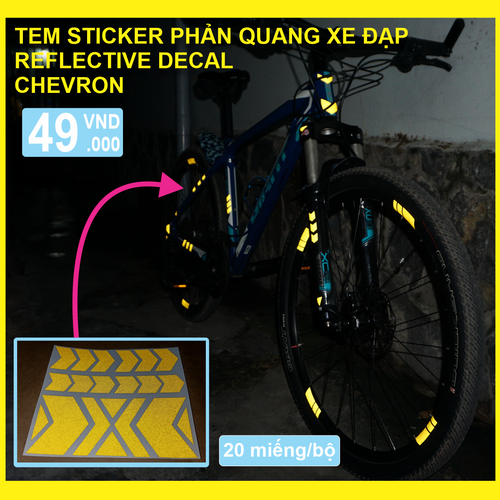 Chevron - Tem sticker phản quang xe đạp | VeloDecal Tem Xe Đạp