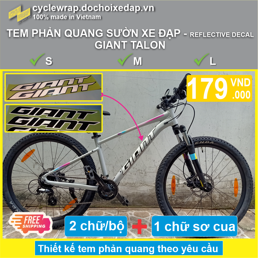 Giant Talon 2022 - Tem phản quang sườn xe đạp
