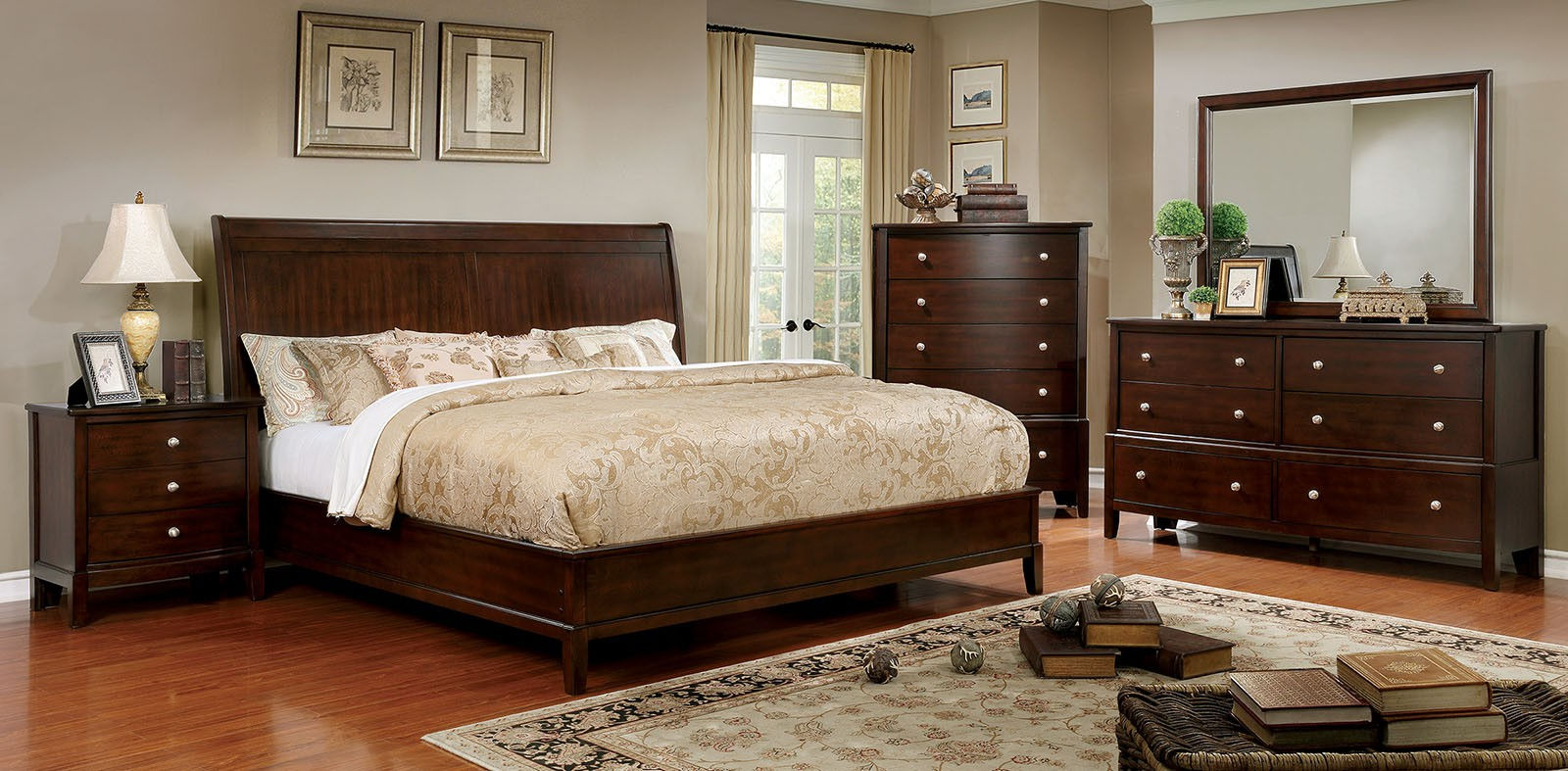 FERRERO BED | CM7483 QUEEN (NS,DRESSER,MIRROR,CHEST AND BED FRAME)