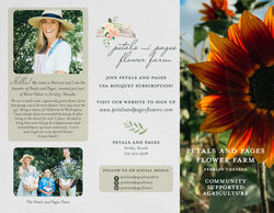 Petals and Pages Brochure, outside, 2020