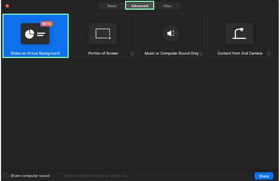 Slides as a Virtual Background