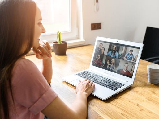 woman on laptop online meeting
