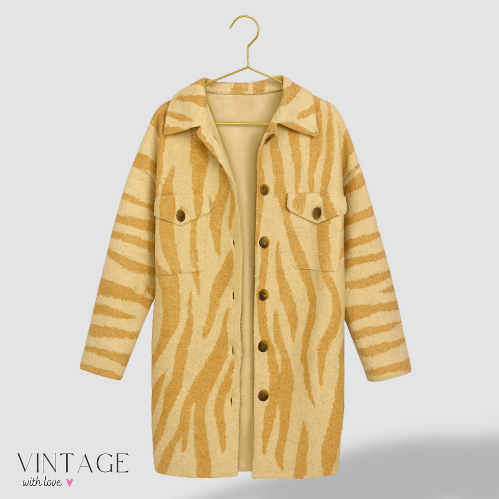 Mango Camel Brown Zebra Print Oversized Cardigan - Size EUR S