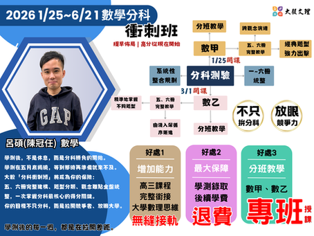 2026數學分科衝刺班