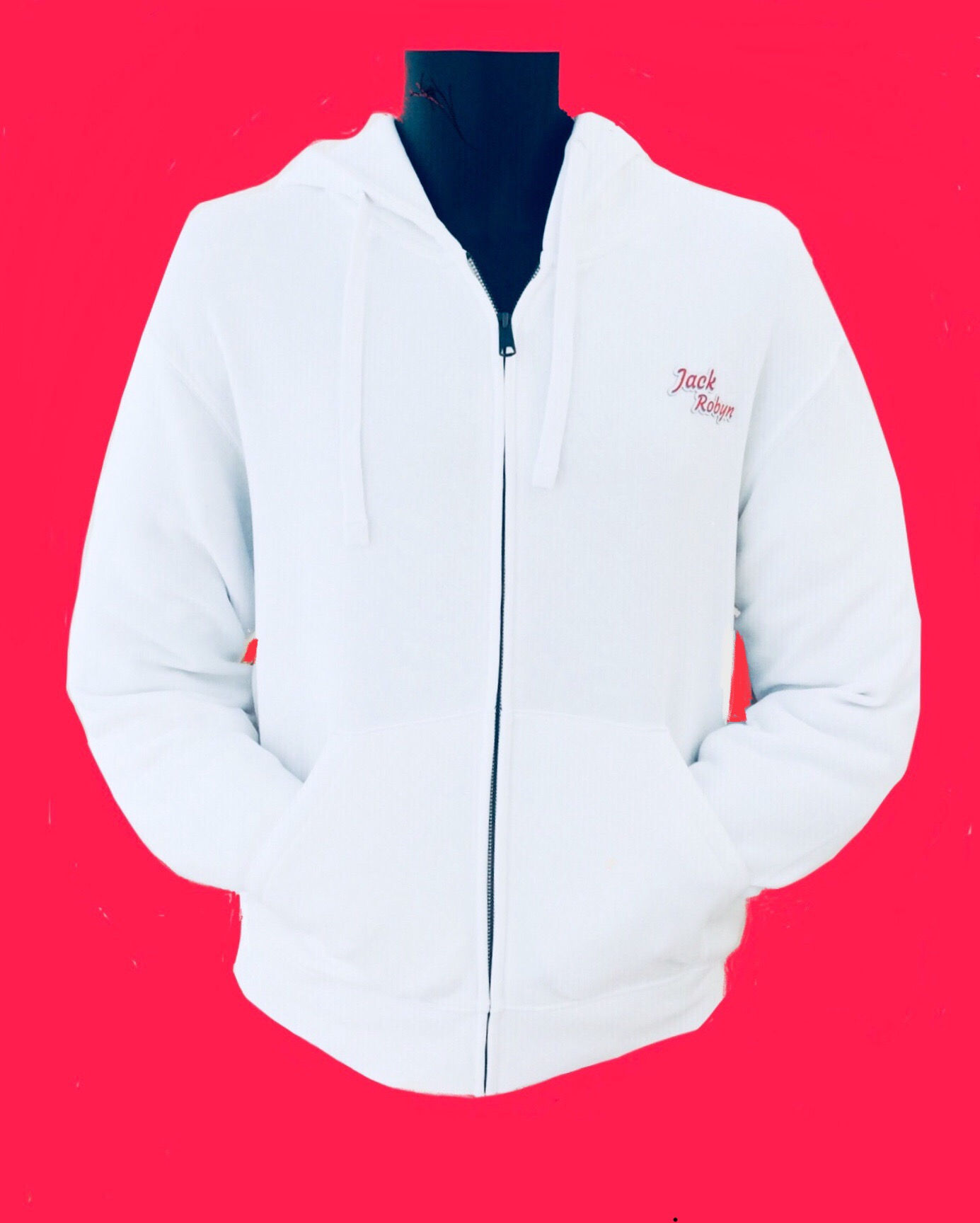 Classic J-Style White Hooded Zipper