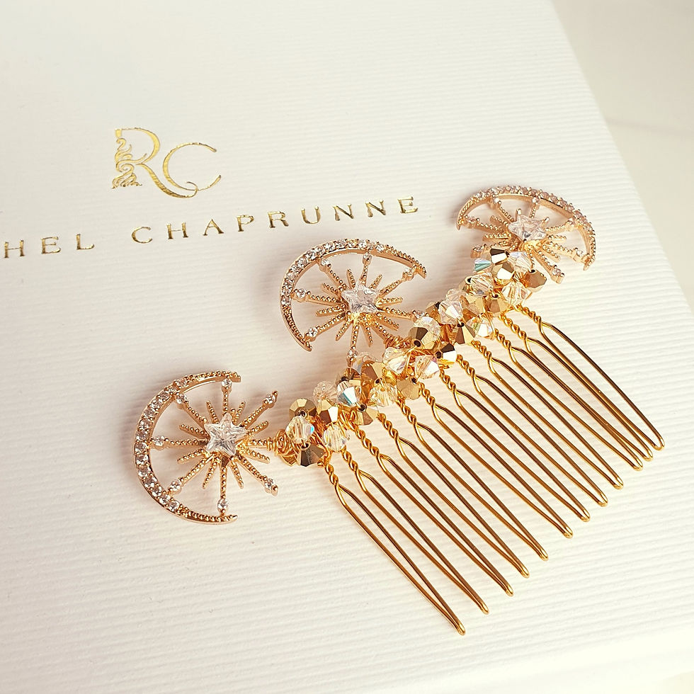 boho wedding hair comb with sparkling stars ideal for moon rituals and styled photoshoots