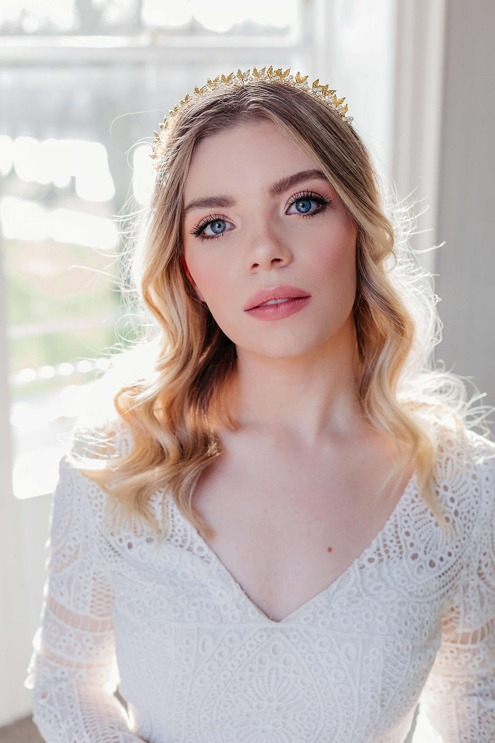 Thumbnail: Ethereal wedding crown with pearls and crystals great for Glastonbury style weddings and content creation reels