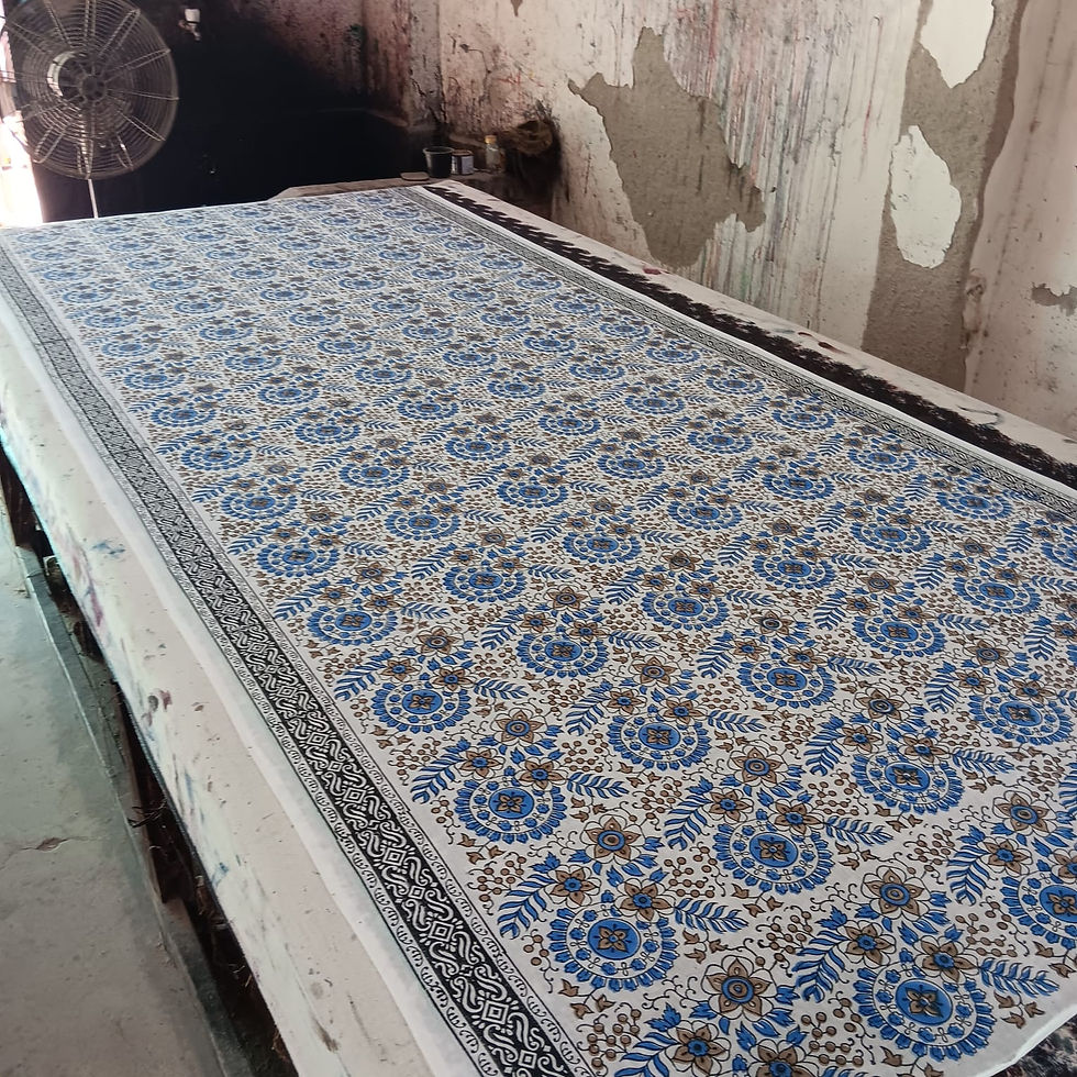 Block print making during india travel