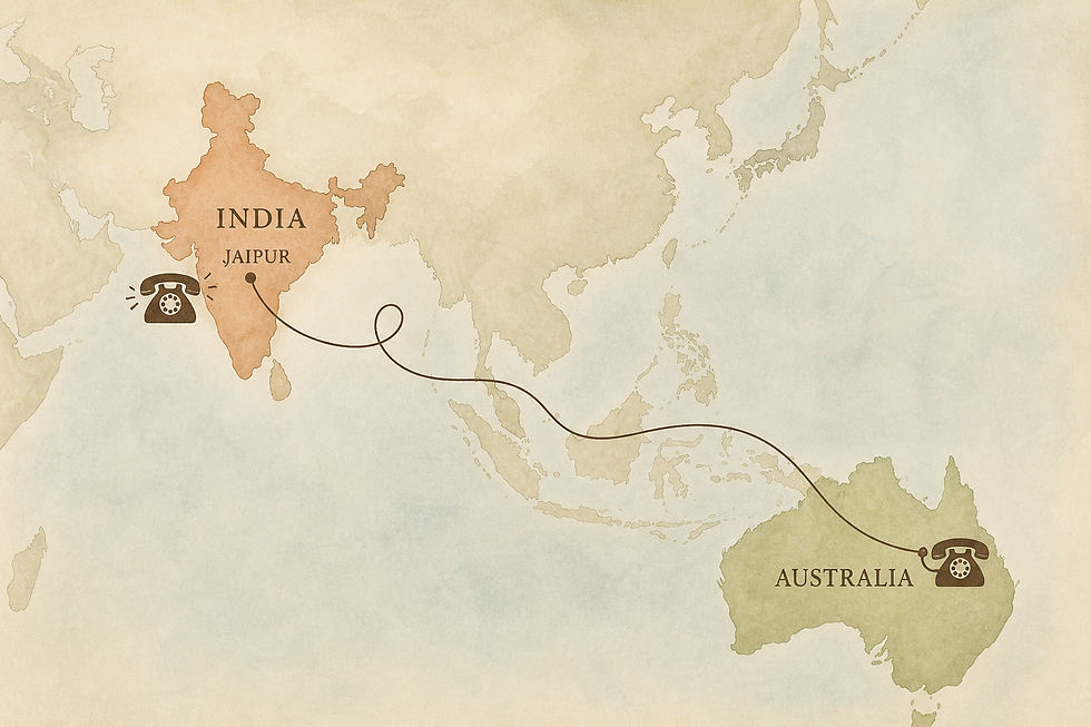 Phone call from India to Australia
