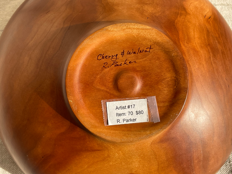 Thumbnail: #70 Cherry and Black Walnut Wood Bowl by Richard Parker