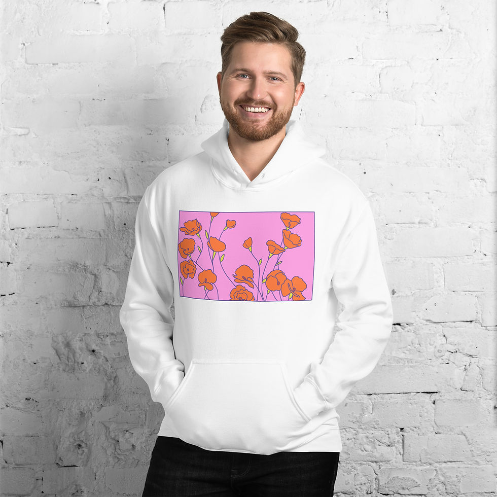 Thumbnail: Unisex Big Print Logo Hoodie Front and Back