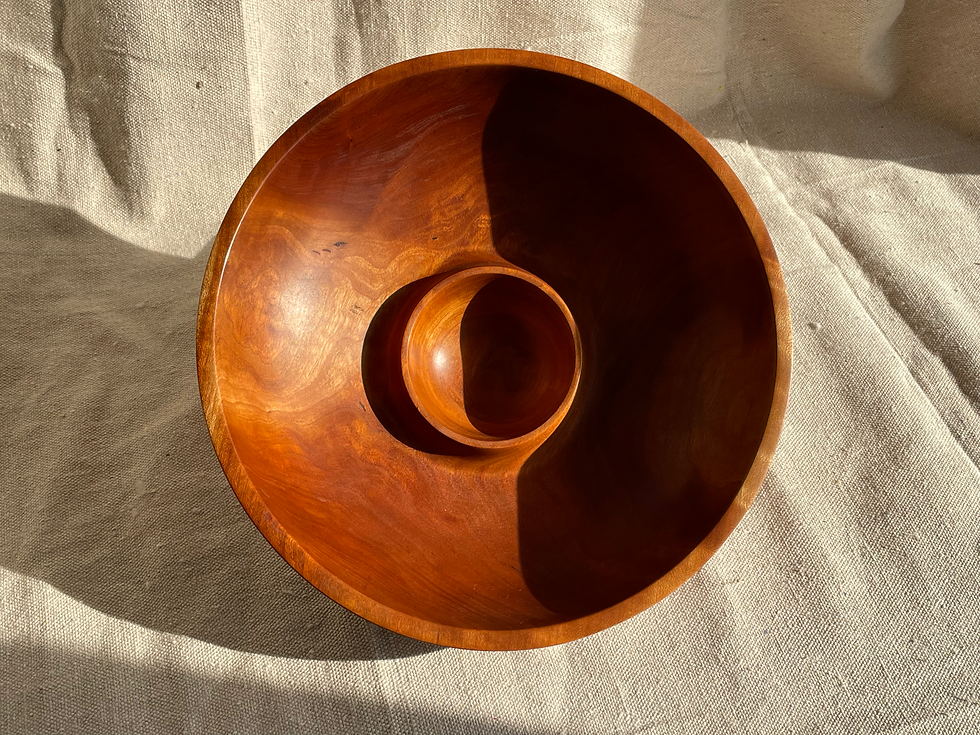 Thumbnail: #70 Cherry and Black Walnut Wood Bowl by Richard Parker