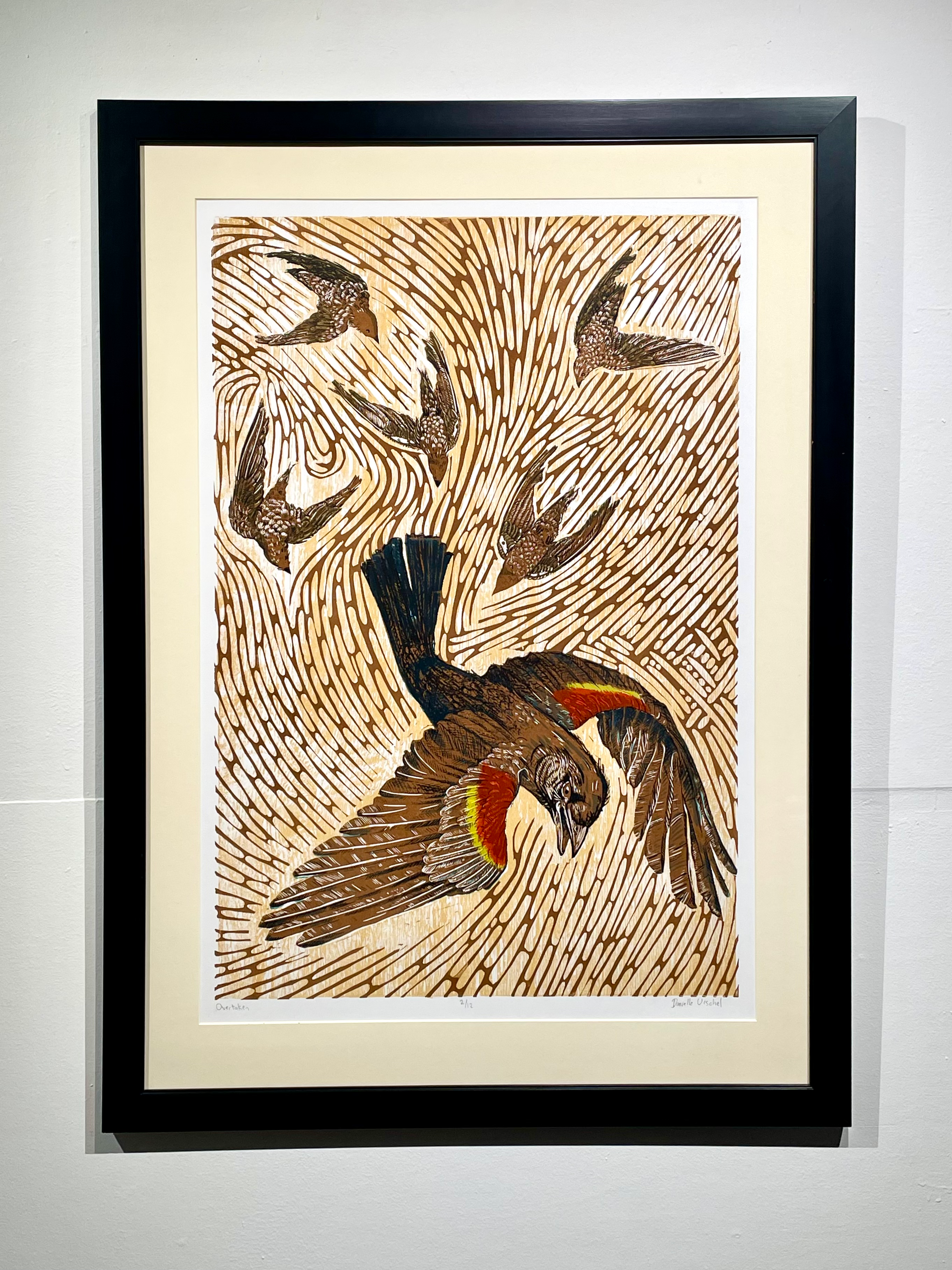 "Overtaken" Woodblock Reduction Print by Danielle Urschel